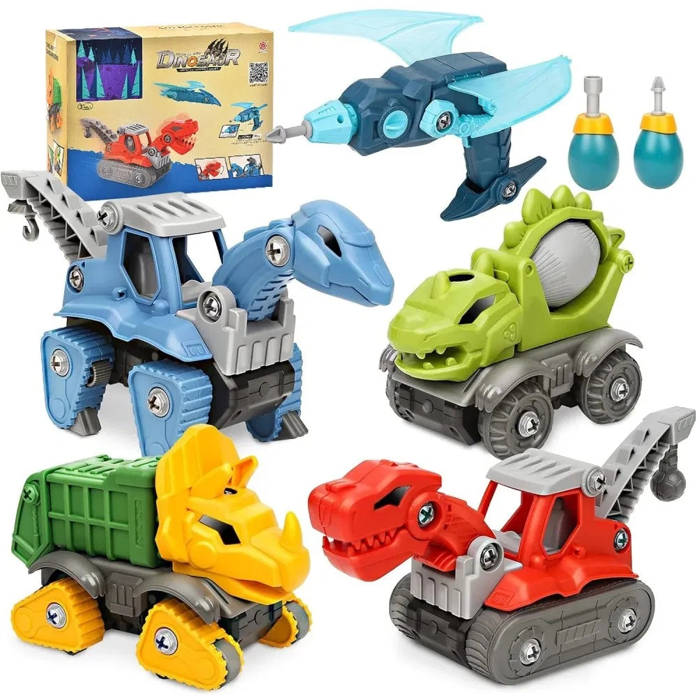 5 Pack Dinosaur building Set With Electric Drill