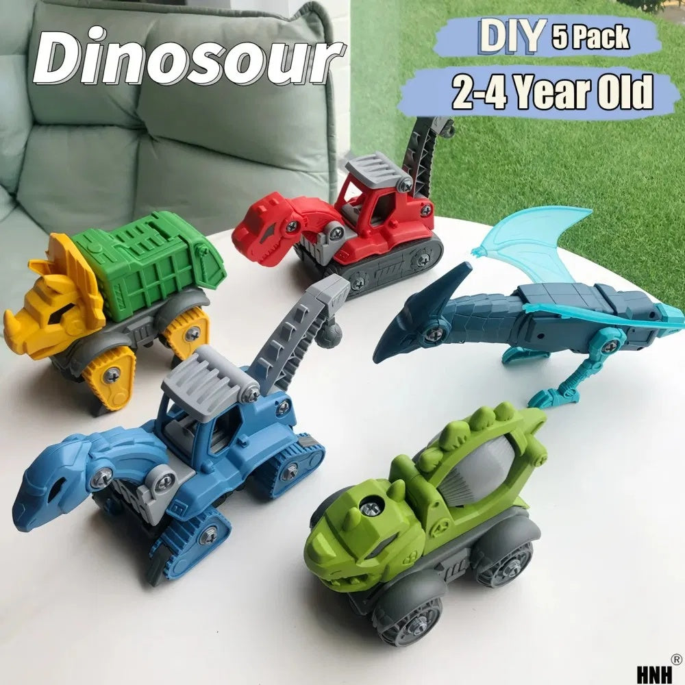 5 Pack Dinosaur building Set With Electric Drill
