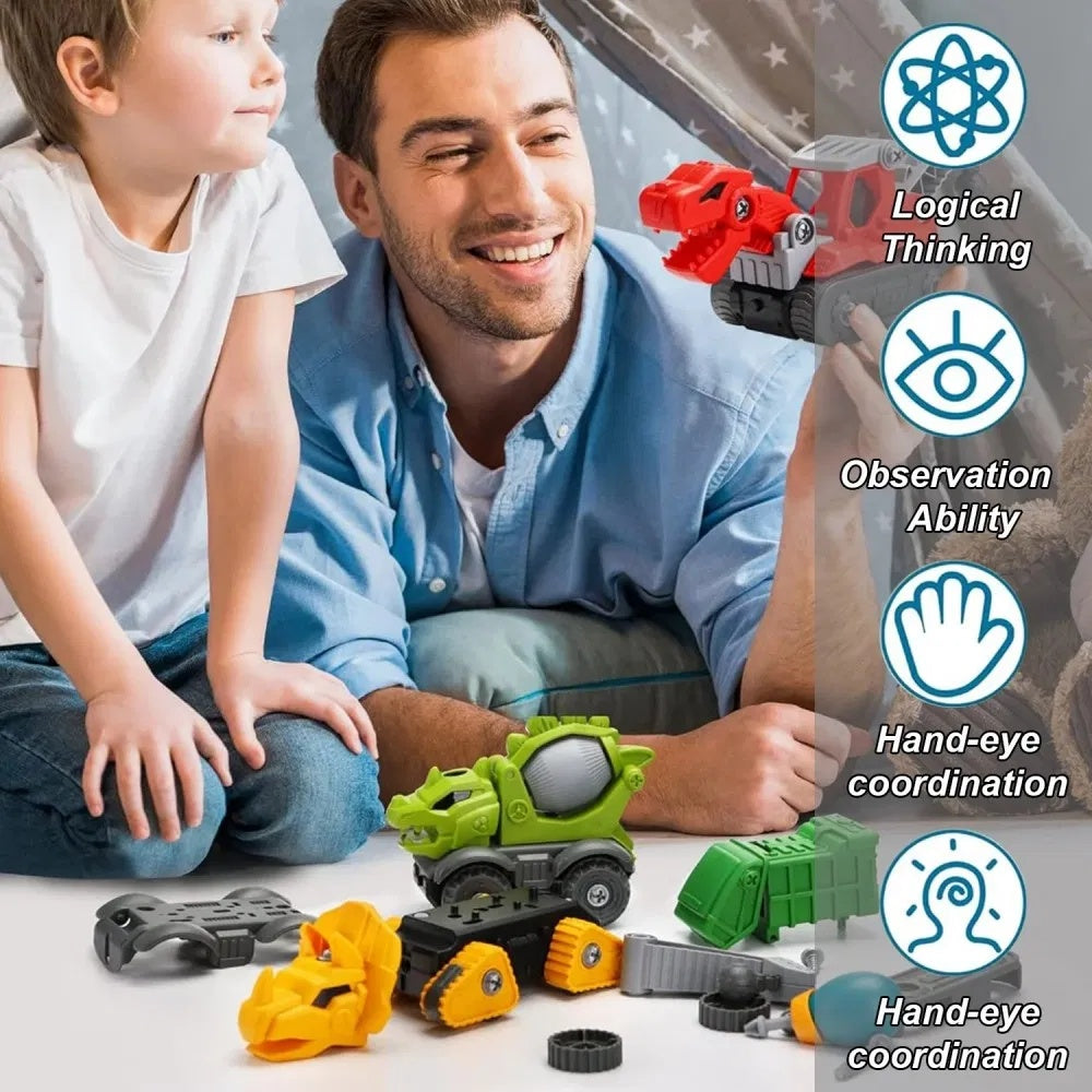 5 Pack Dinosaur building Set With Electric Drill