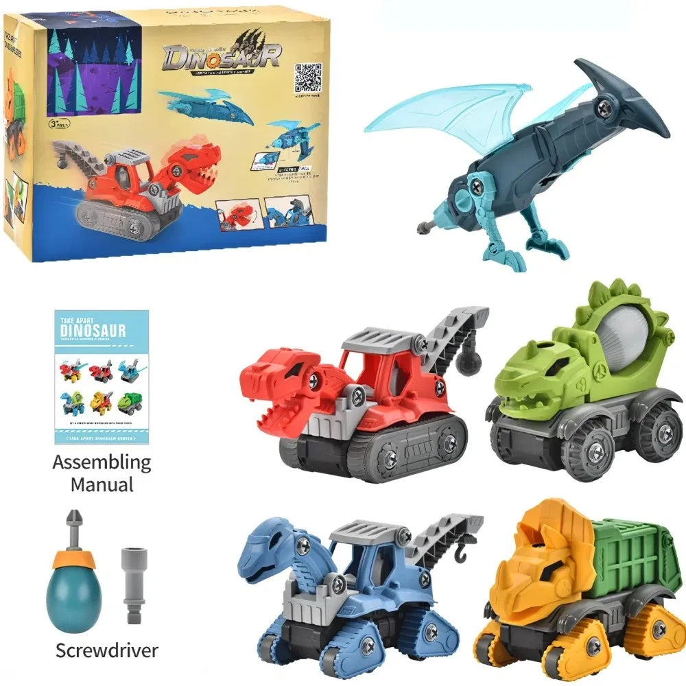 5 Pack Dinosaur building Set With Electric Drill