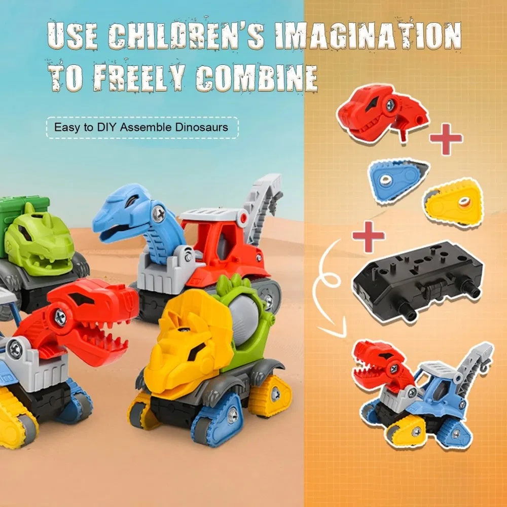 5 Pack Dinosaur building Set With Electric Drill