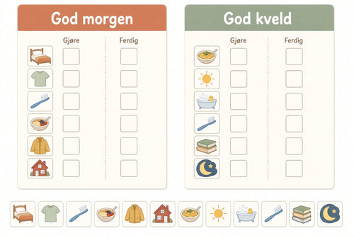 God morgen + God kveld + Ekstra kort (klipp ut og bytt)