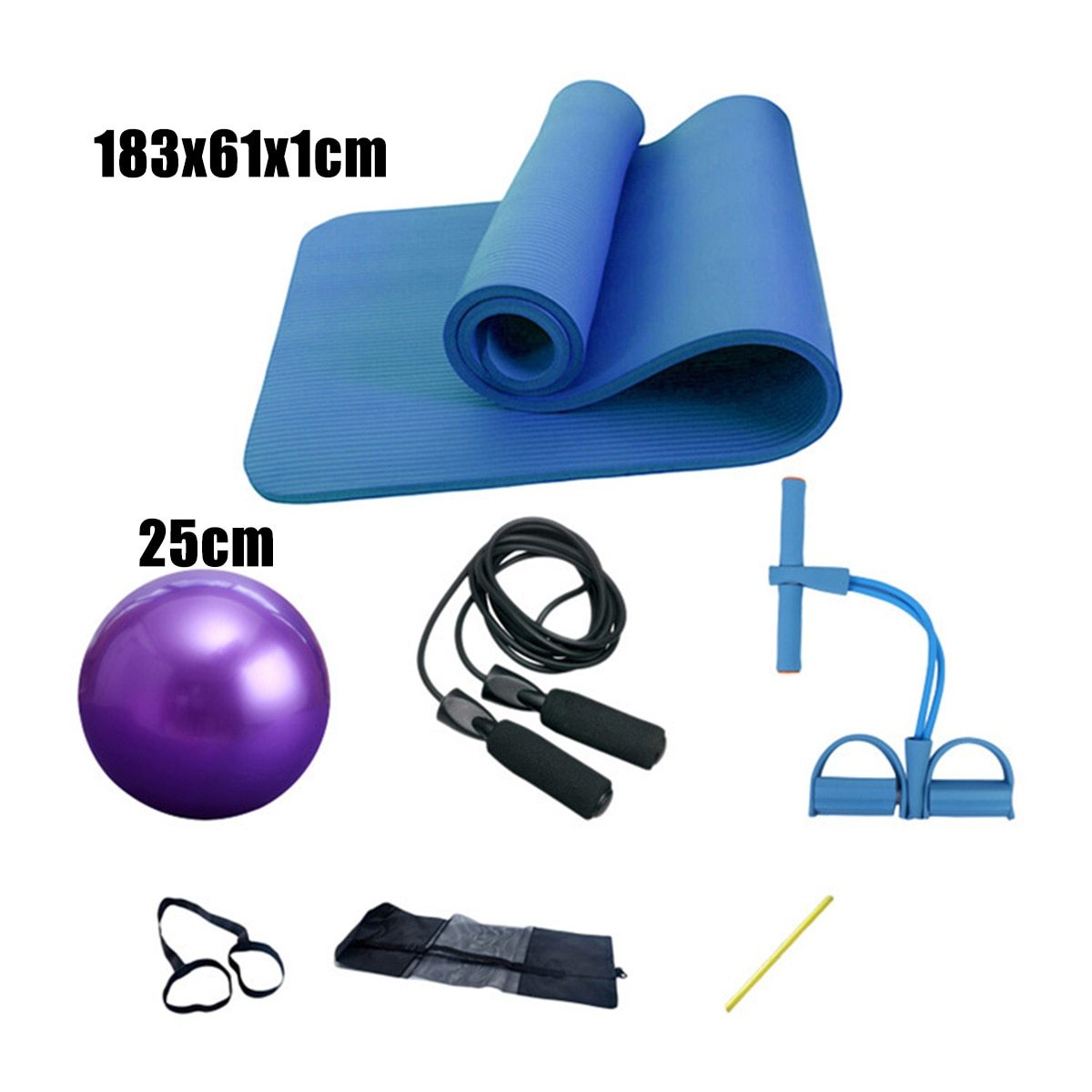 Komplett Yoga & Fitness Treningssett – 5 Deler for Hjemmetrening
